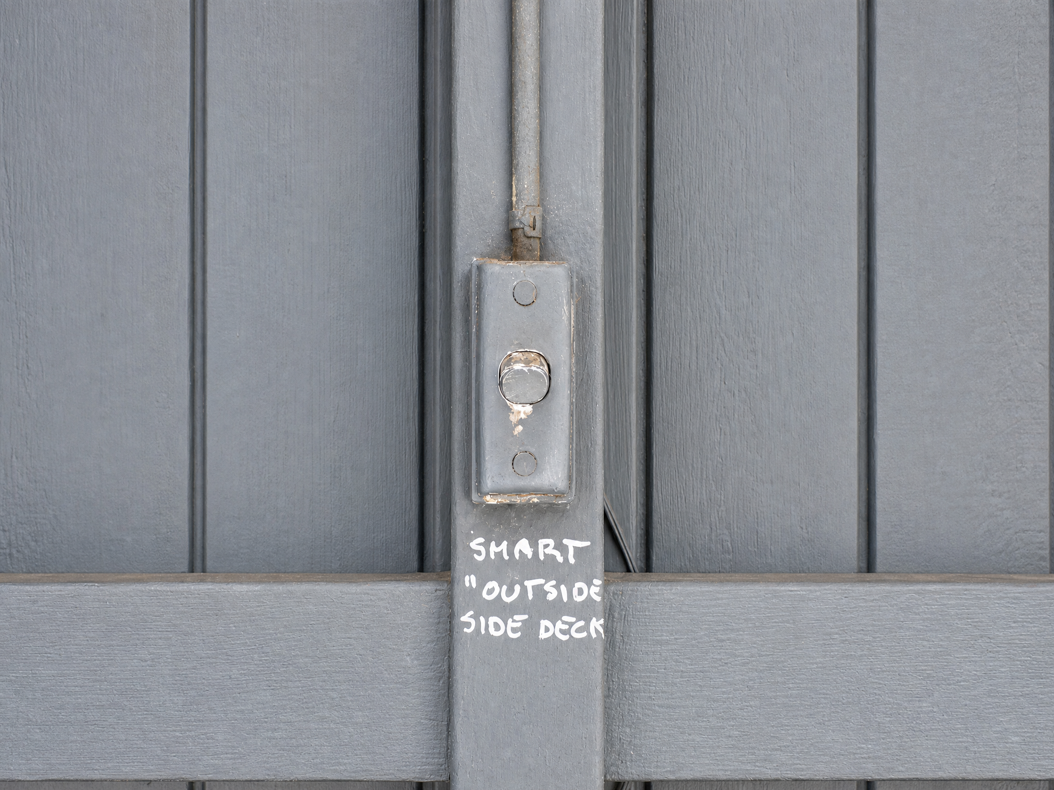 Smart outside side deck light switch at Little Anchorage