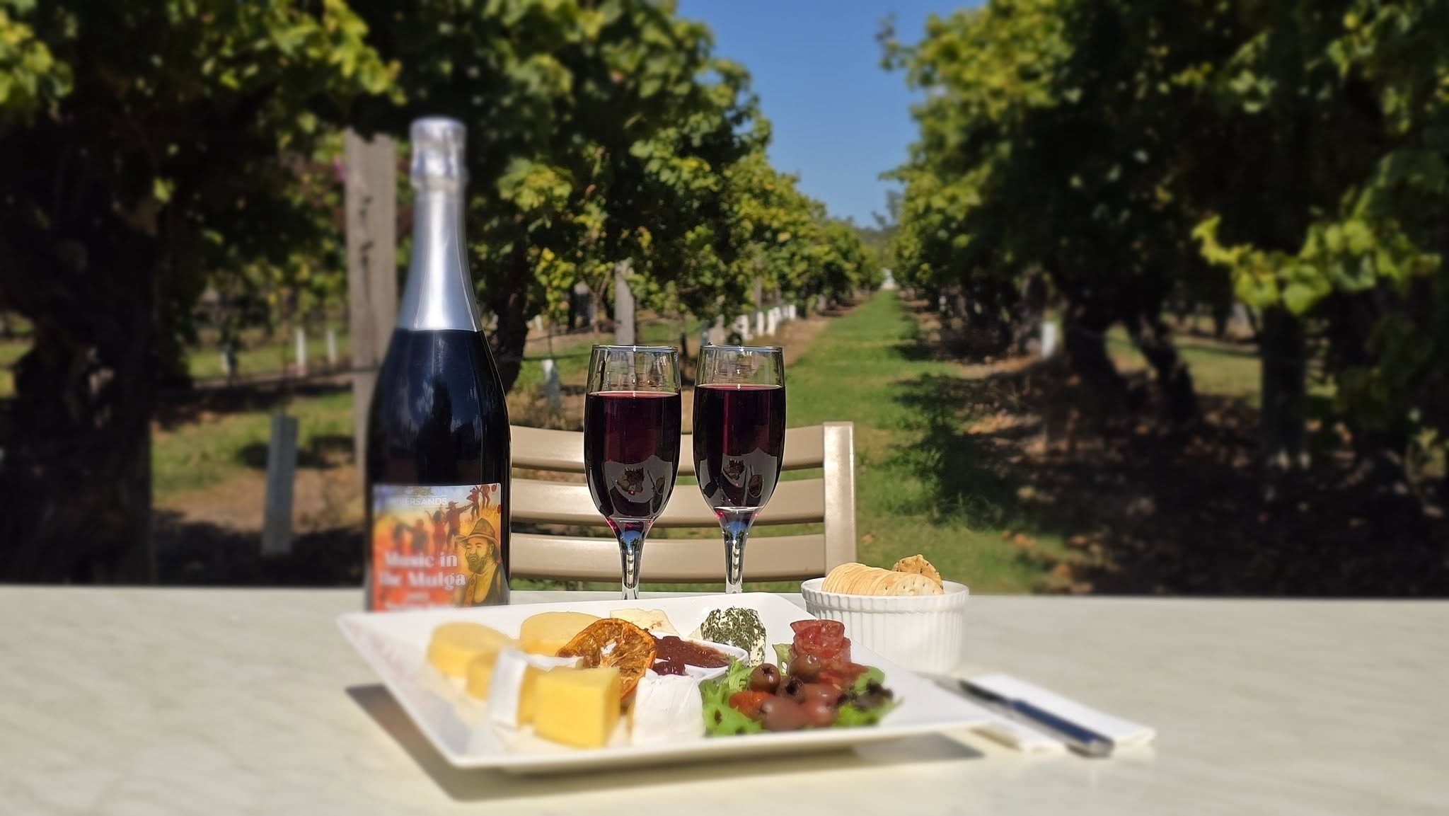 Wine and cheese at Riversands Winery, St George